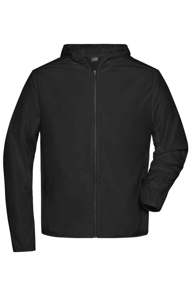 Men's Sports Jacket Leichte Jacke aus recyceltem Polyester für Sport und Freizeit schwarz, Gr. L