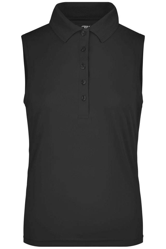 Ladies' Active Polo Sleeveless Funktionelles Polo für Freizeit und Sport schwarz, Gr. XL