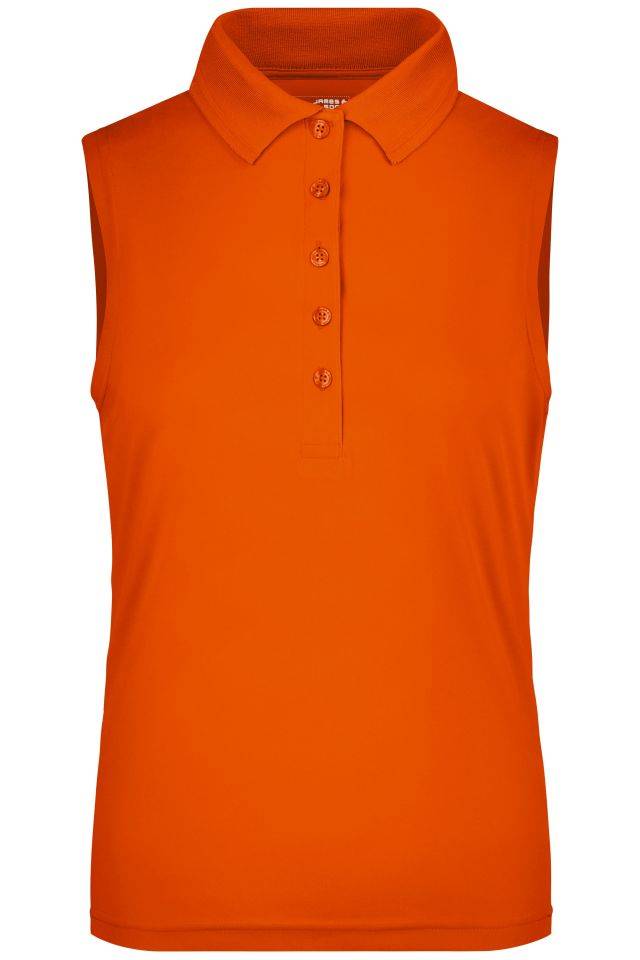 Ladies' Active Polo Sleeveless Funktionelles Polo für Freizeit und Sport orange, Gr. XL