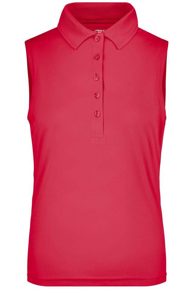 Ladies' Active Polo Sleeveless Funktionelles Polo für Freizeit und Sport pink, Gr. XL