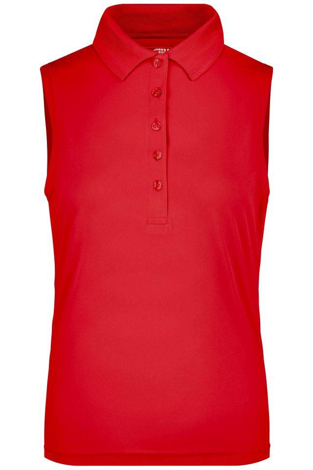 Ladies' Active Polo Sleeveless Funktionelles Polo für Freizeit und Sport rot, Gr. M