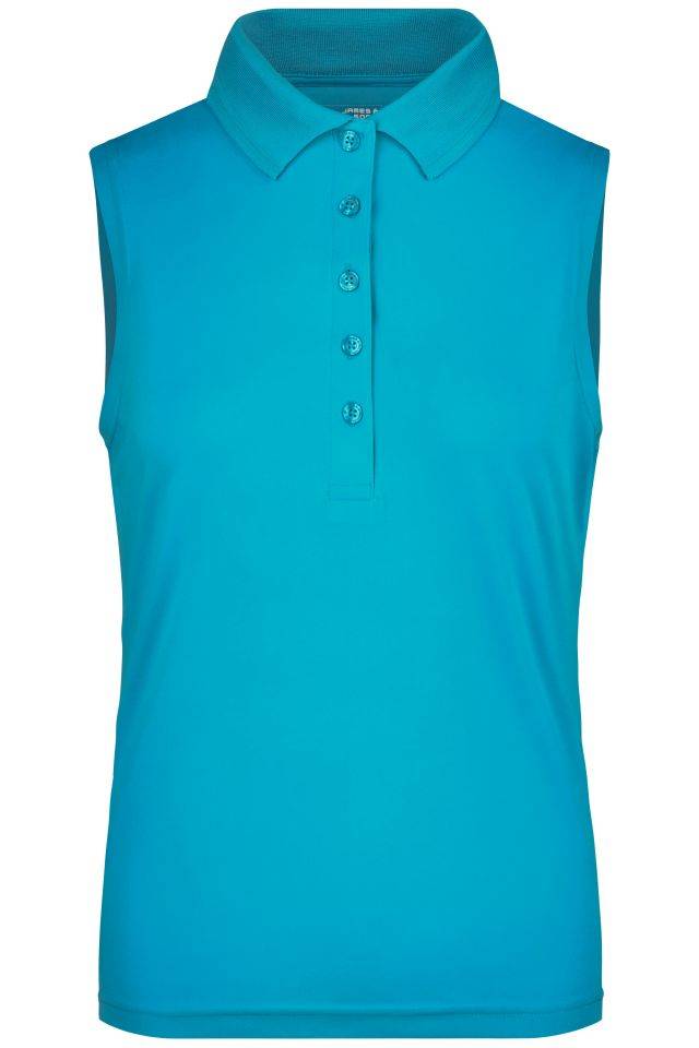 Ladies' Active Polo Sleeveless Funktionelles Polo für Freizeit und Sport blau, Gr. XXL