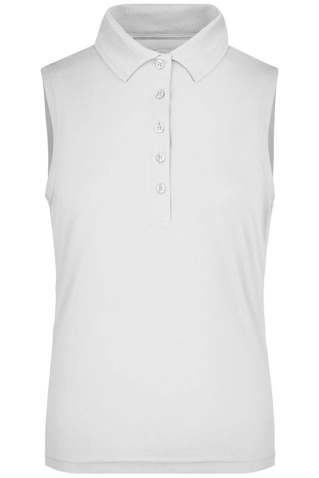 Ladies' Active Polo Sleeveless Funktionelles Polo für Freizeit und Sport weiß, Gr. L