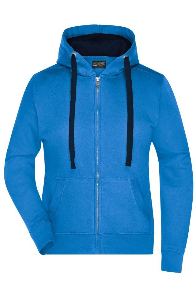 Ladies' Hooded Jacket Premium Sweat-Jacke mit Bionic®-Finish blau, Gr. M
