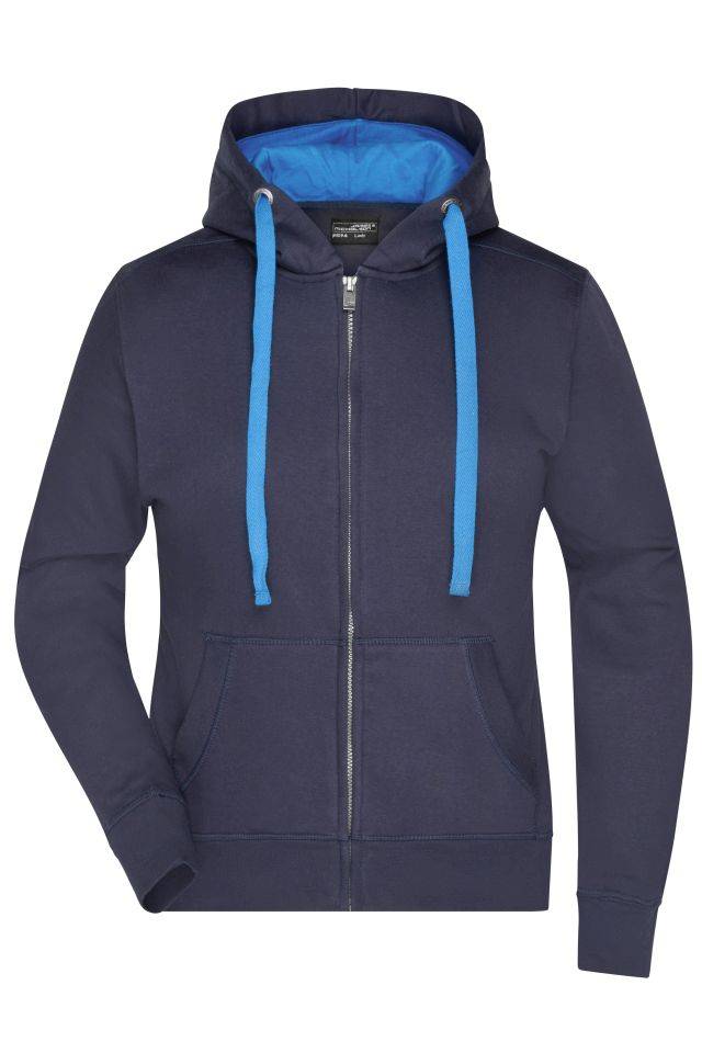 Ladies' Hooded Jacket Premium Sweat-Jacke mit Bionic®-Finish blau, Gr. S