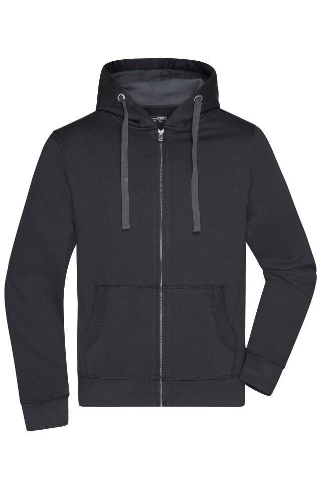 Men's Hooded Jacket Premium Sweat-Jacke mit Bionic®-Finish schwarz/grau, Gr. S