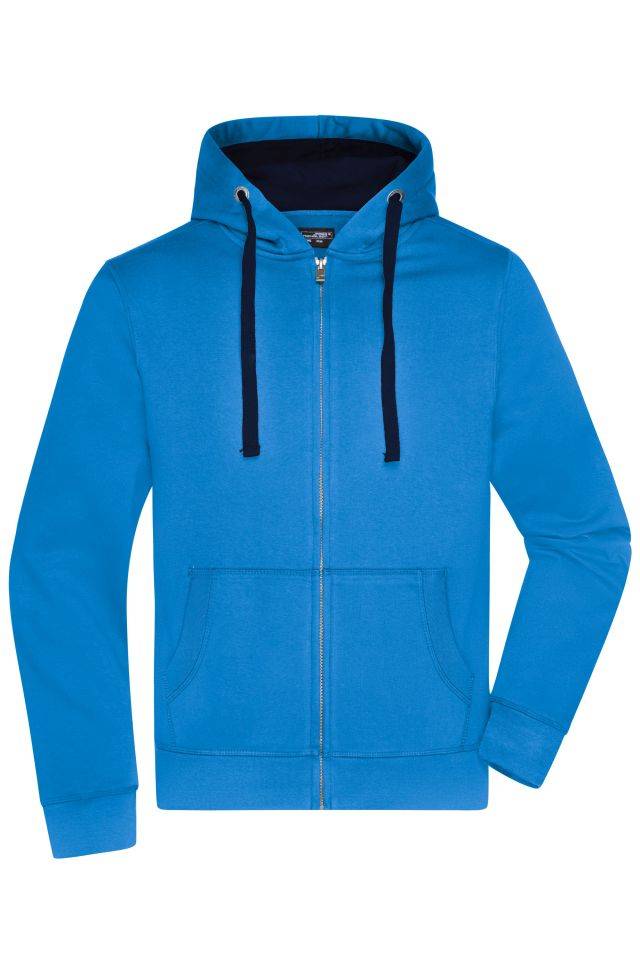 Men's Hooded Jacket Premium Sweat-Jacke mit Bionic®-Finish blau, Gr. S