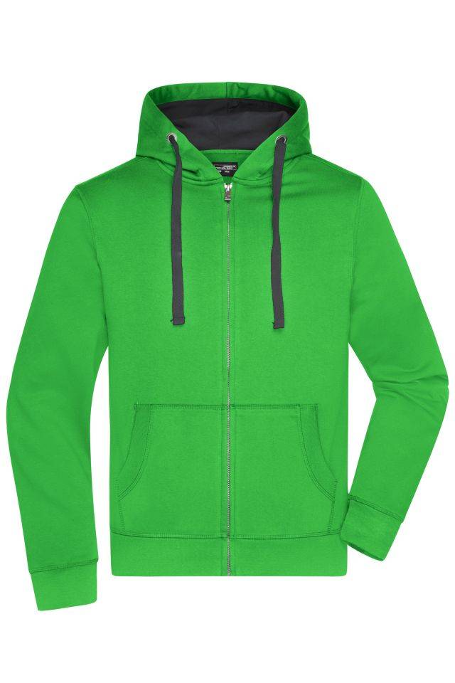Men's Hooded Jacket Premium Sweat-Jacke mit Bionic®-Finish grün/grau, Gr. L