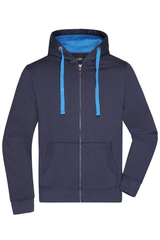 Men's Hooded Jacket Premium Sweat-Jacke mit Bionic®-Finish blau, Gr. 3XL