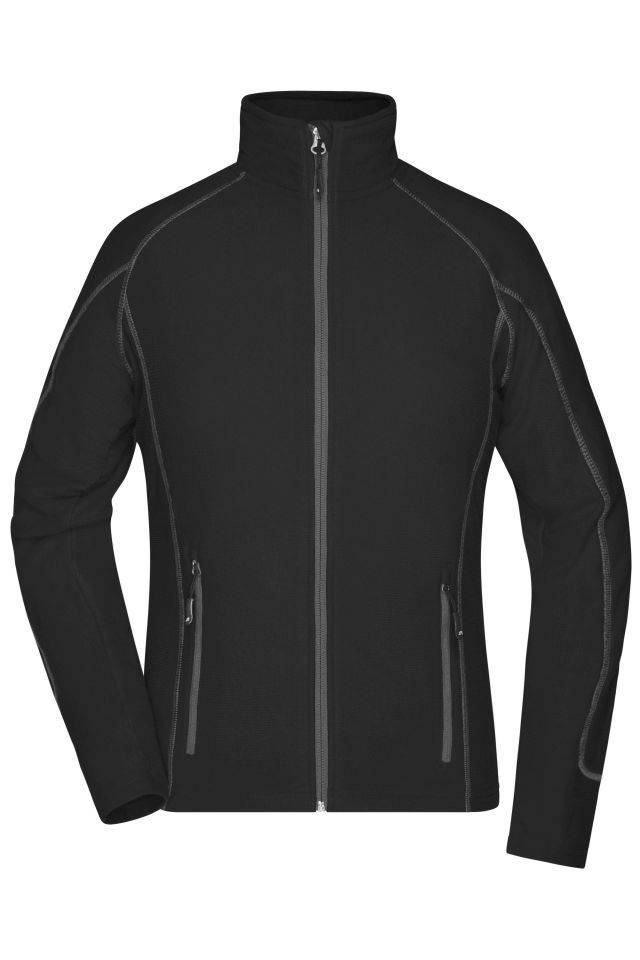 Ladies' Structure Fleece Jacket Leichte Outdoor-Fleecejacke schwarz/grau, Gr. L