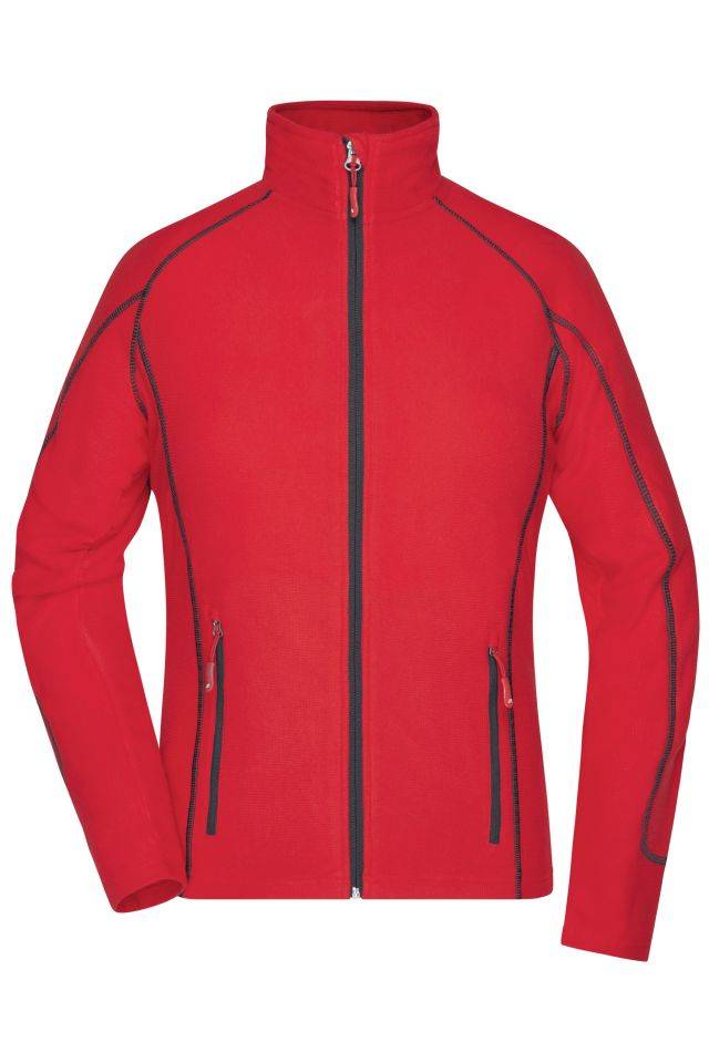 Ladies' Structure Fleece Jacket Leichte Outdoor-Fleecejacke rot/grau, Gr. XL
