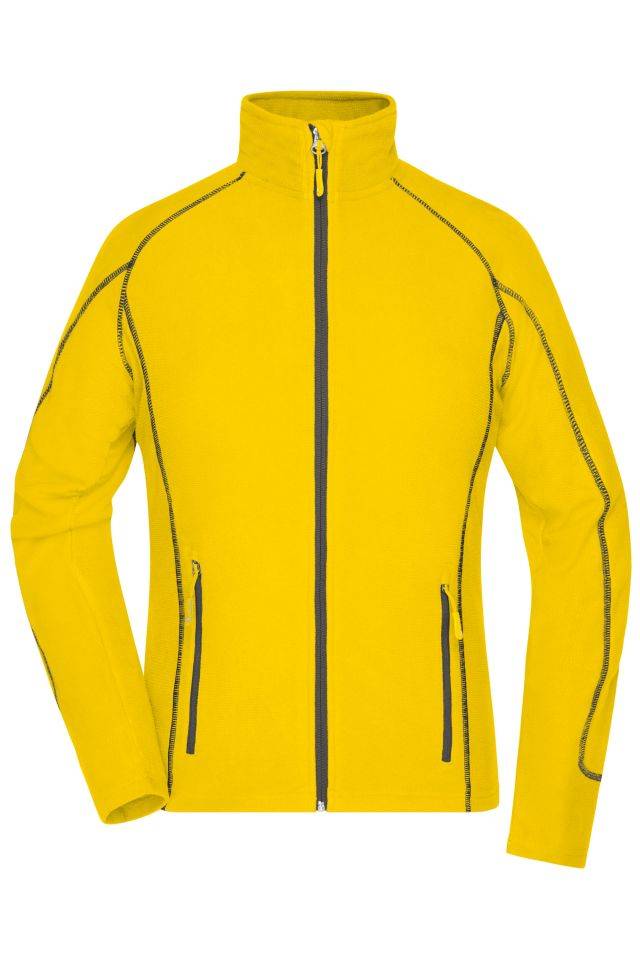 Ladies' Structure Fleece Jacket Leichte Outdoor-Fleecejacke gelb/grau, Gr. XXL