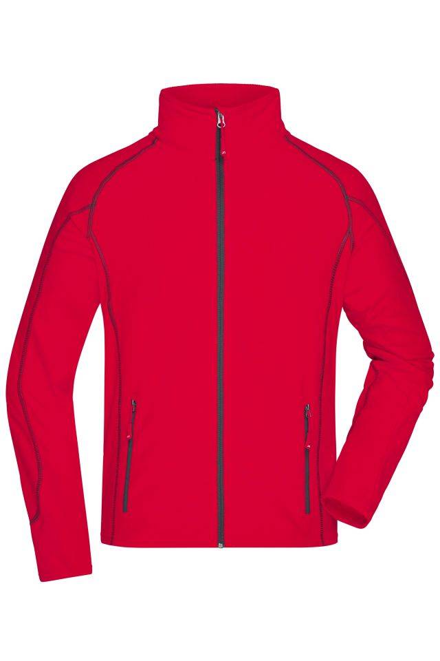 Men's Structure Fleece Jacket Leichte Outdoor-Fleecejacke rot/grau, Gr. M
