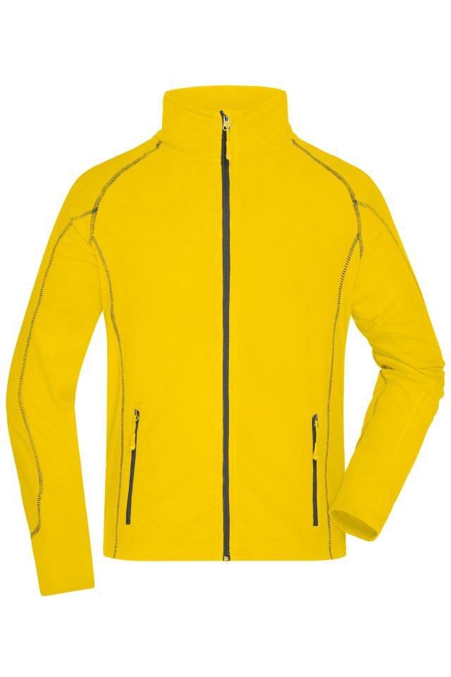 Men's Structure Fleece Jacket Leichte Outdoor-Fleecejacke gelb/grau, Gr. 3XL