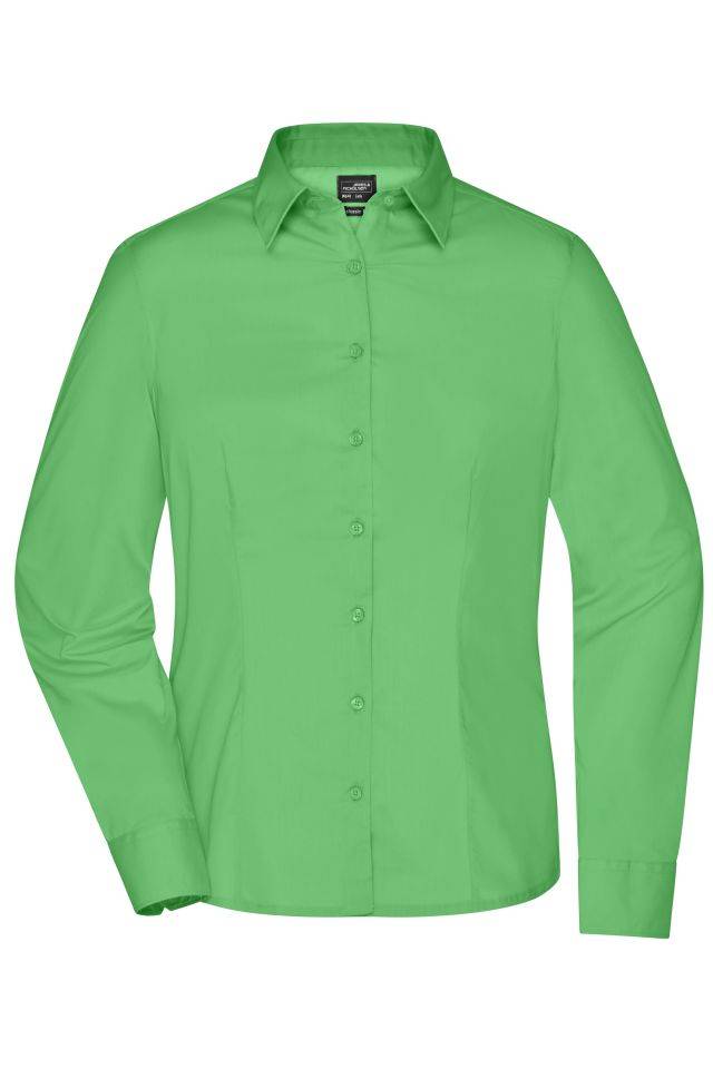 Ladies' Business Shirt Long-Sleeved Klassisches Shirt aus strapazierfähigem Mischgewebe grün, Gr. M
