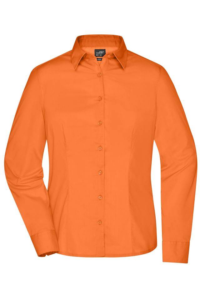 Ladies' Business Shirt Long-Sleeved Klassisches Shirt aus strapazierfähigem Mischgewebe orange, Gr. 3XL
