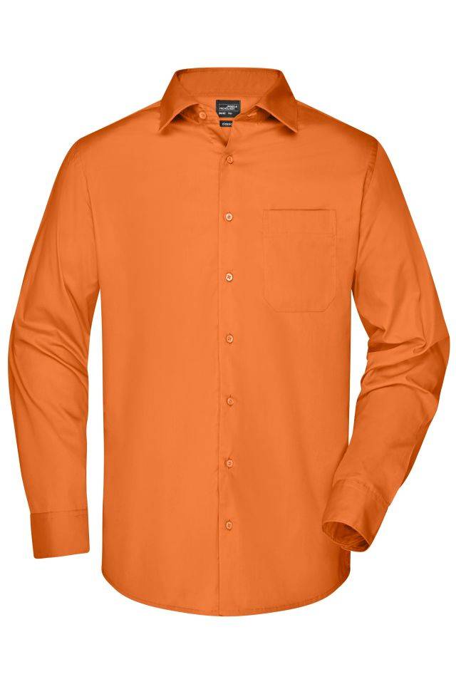 Men's Business Shirt Long-Sleeved Klassisches Shirt aus strapazierfähigem Mischgewebe orange, Gr. 6XL