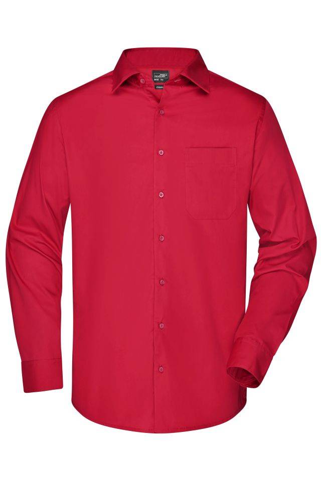 Men's Business Shirt Long-Sleeved Klassisches Shirt aus strapazierfähigem Mischgewebe rot, Gr. 5XL