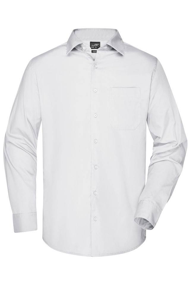 Men's Business Shirt Long-Sleeved Klassisches Shirt aus strapazierfähigem Mischgewebe weiß, Gr. XL