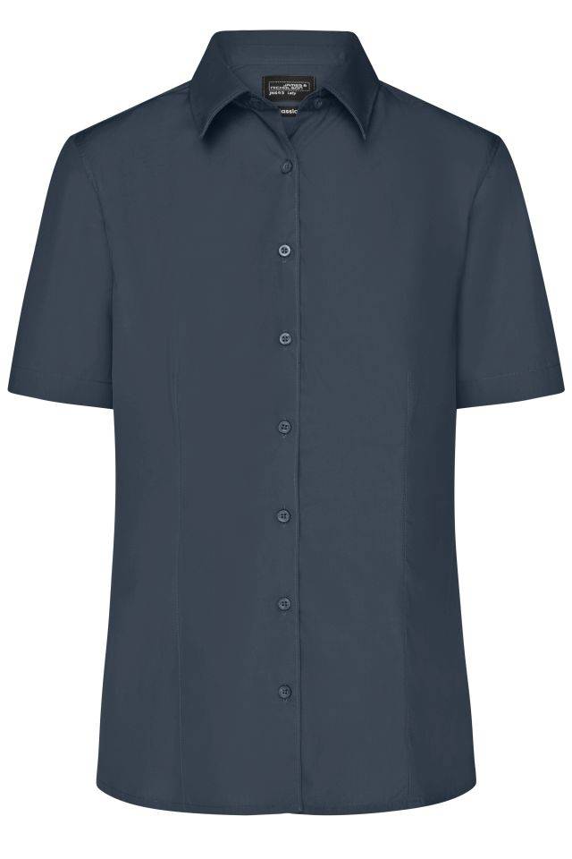 Ladies' Business Shirt Short-Sleeved Klassisches Shirt aus strapazierfähigem Mischgewebe grau, Gr. XL