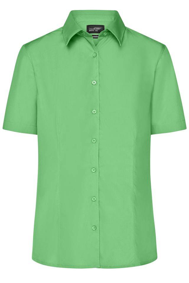 Ladies' Business Shirt Short-Sleeved Klassisches Shirt aus strapazierfähigem Mischgewebe grün, Gr. 3XL
