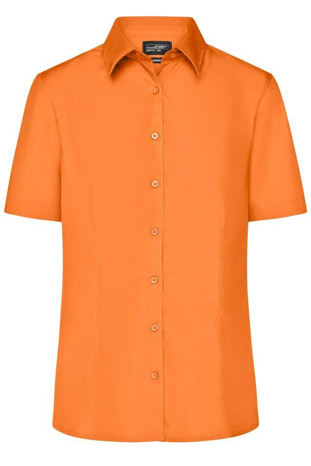 Ladies' Business Shirt Short-Sleeved Klassisches Shirt aus strapazierfähigem Mischgewebe orange, Gr. XS