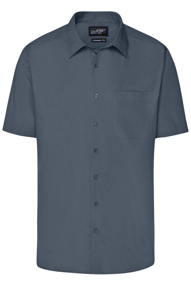 Men's Business Shirt Short-Sleeved Klassisches Shirt aus strapazierfähigem Mischgewebe grau, Gr. XL