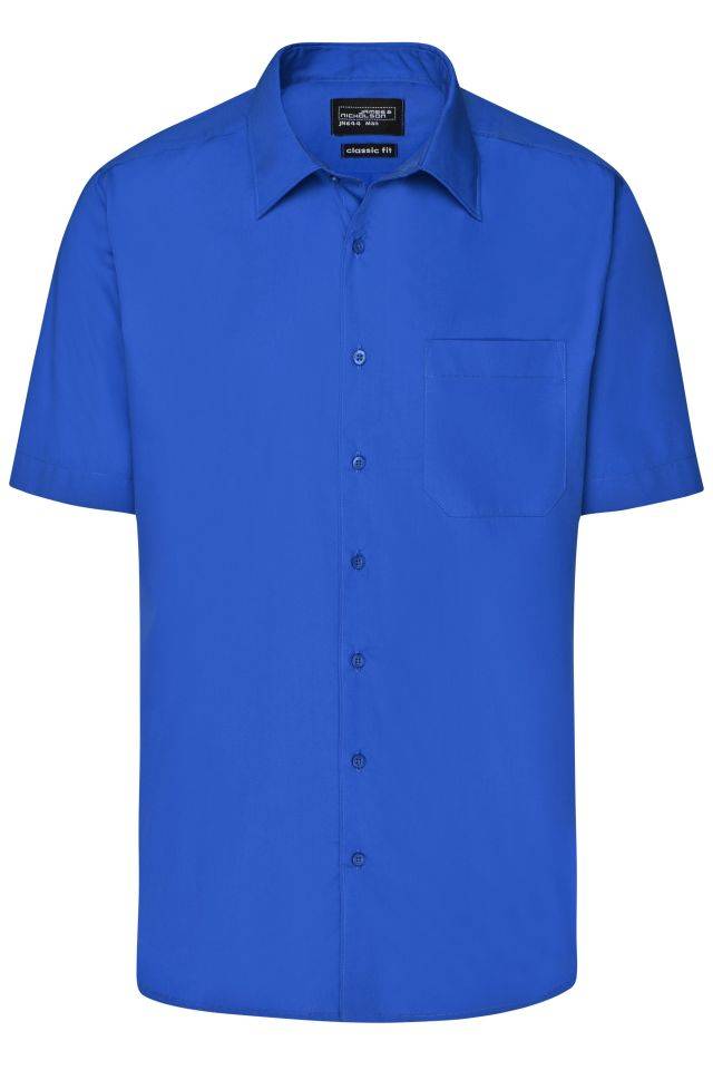 Men's Business Shirt Short-Sleeved Klassisches Shirt aus strapazierfähigem Mischgewebe blau, Gr. 3XL