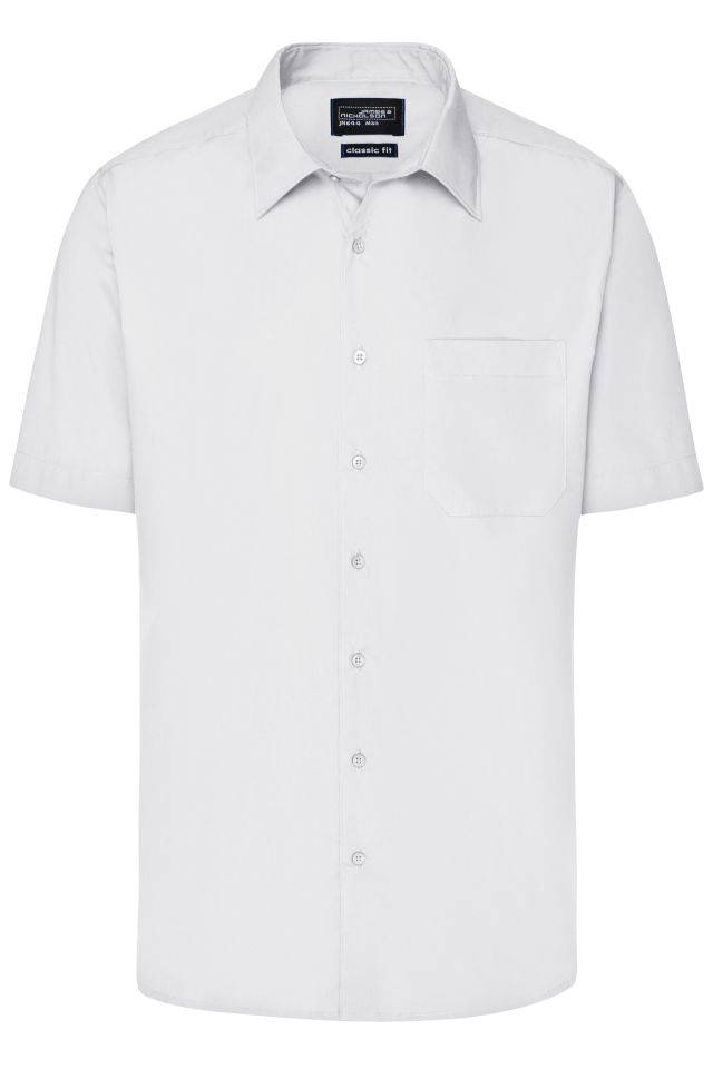 Men's Business Shirt Short-Sleeved Klassisches Shirt aus strapazierfähigem Mischgewebe weiß, Gr. XXL