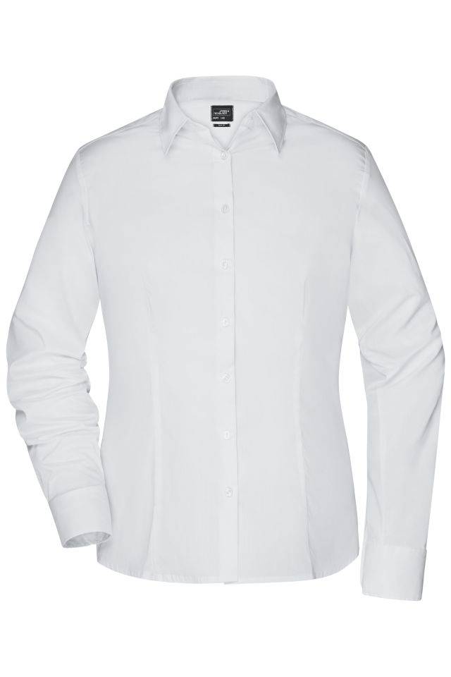 Ladies`Shirt Slim Fit Modisch tailliertes Cityhemd und Damenbluse weiß, Gr. L