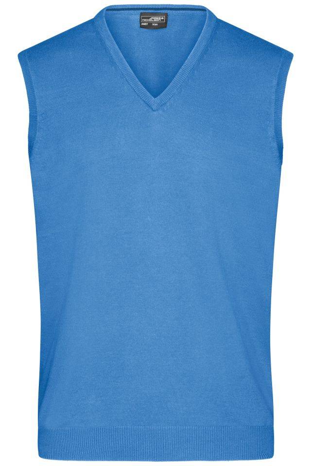 Men's V-Neck Pullunder Klassischer Baumwoll-Pullunder blau, Gr. XXL