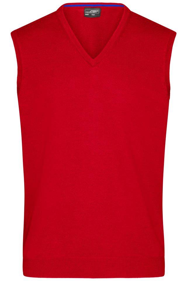 Men's V-Neck Pullunder Klassischer Baumwoll-Pullunder rot, Gr. S