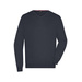 Men's V-Neck Pullover Klassischer Baumwoll-Pullover schwarz, Gr. M