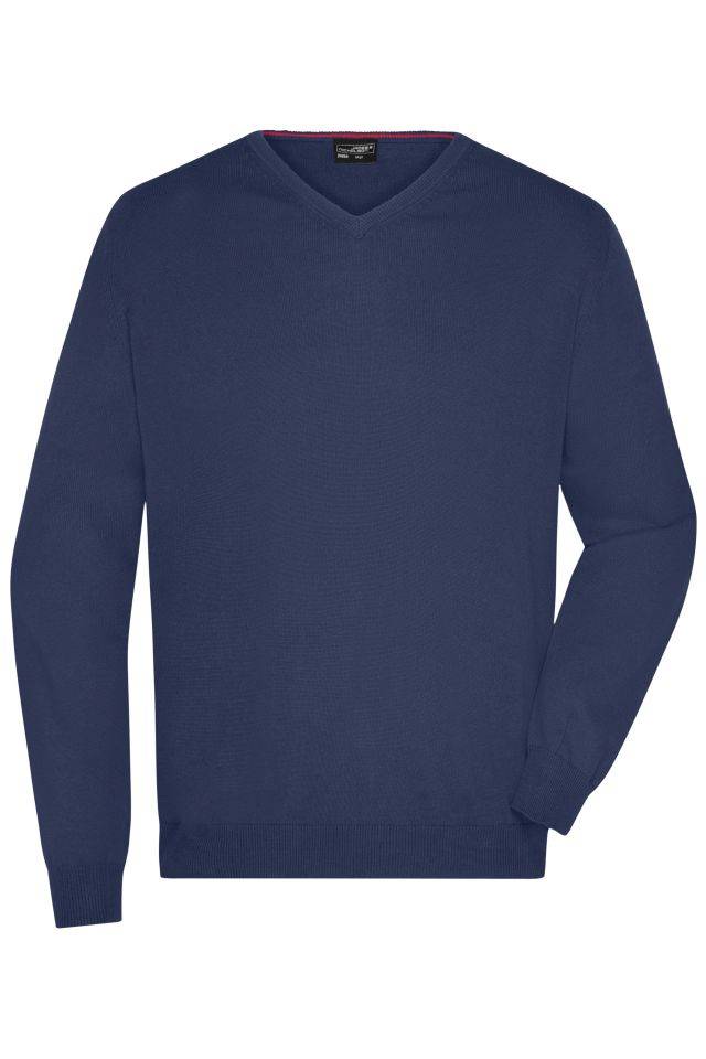 Men's V-Neck Pullover Klassischer Baumwoll-Pullover blau, Gr. XXL