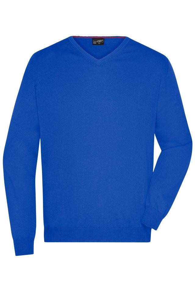Men's V-Neck Pullover Klassischer Baumwoll-Pullover blau, Gr. XXL