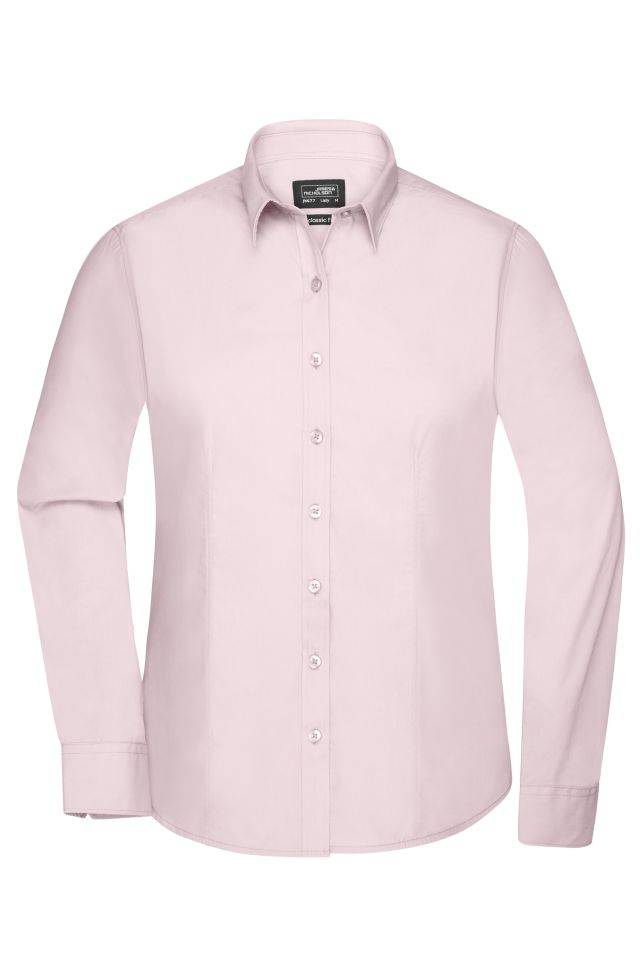 Ladies' Shirt Longsleeve Poplin Klassisches Shirt aus pflegeleichtem Mischgewebe pink, Gr. XL