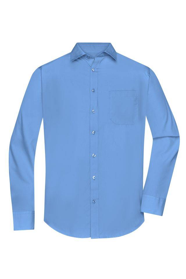Men's Shirt Longsleeve Poplin Klassisches Shirt aus pflegeleichtem Mischgewebe blau, Gr. M
