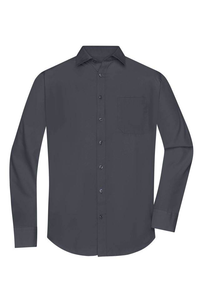 Men's Shirt Longsleeve Poplin Klassisches Shirt aus pflegeleichtem Mischgewebe grau, Gr. XXL