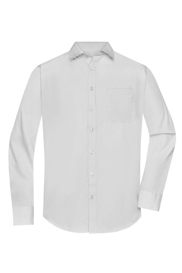 Men's Shirt Longsleeve Poplin Klassisches Shirt aus pflegeleichtem Mischgewebe grau, Gr. M