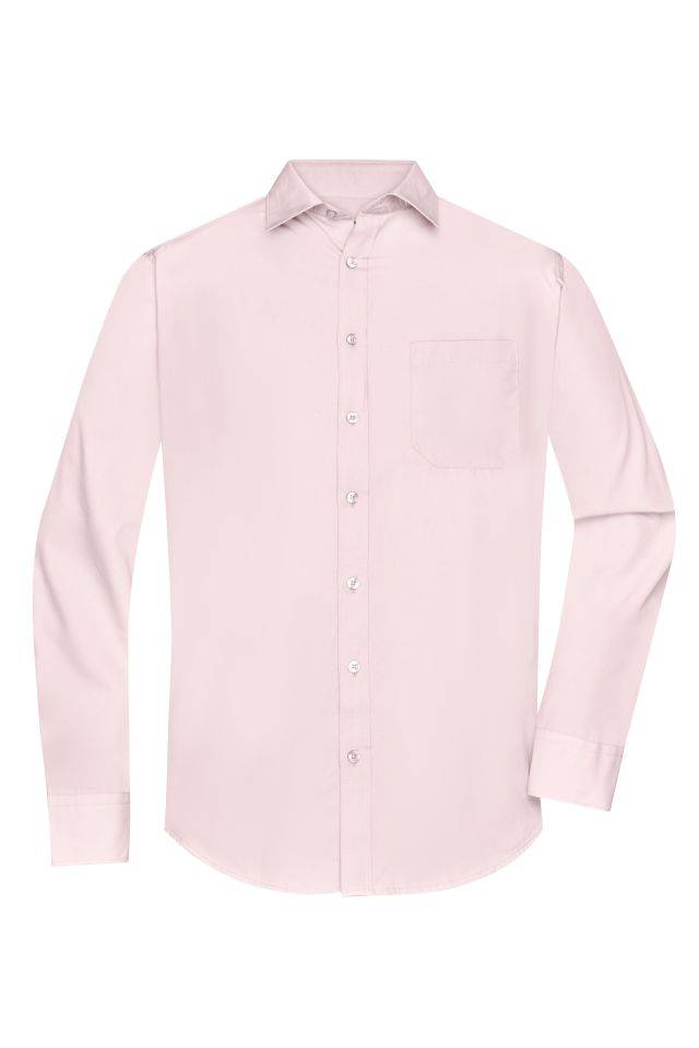 Men's Shirt Longsleeve Poplin Klassisches Shirt aus pflegeleichtem Mischgewebe pink, Gr. XL