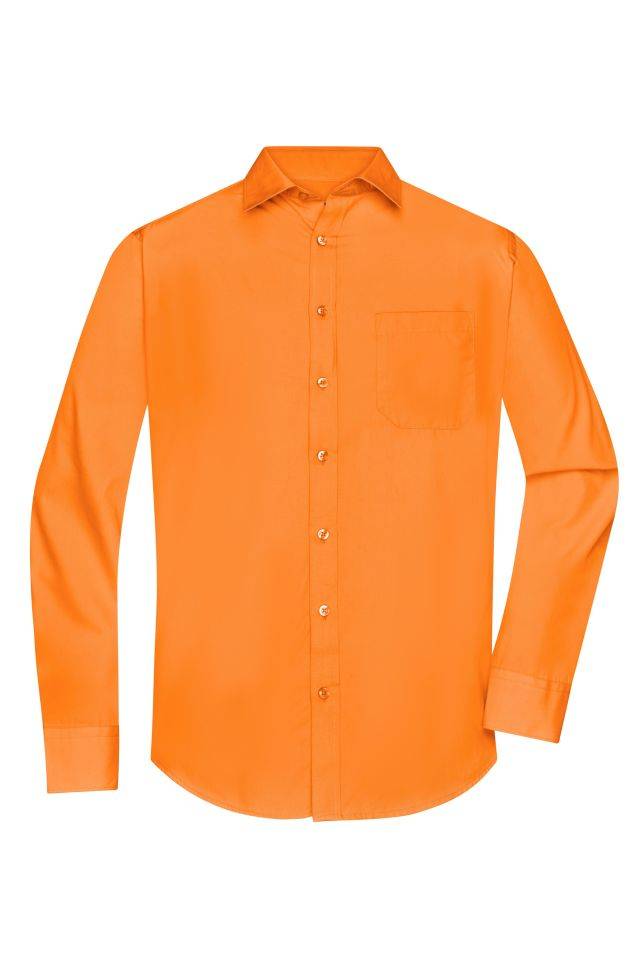 Men's Shirt Longsleeve Poplin Klassisches Shirt aus pflegeleichtem Mischgewebe orange, Gr. 3XL