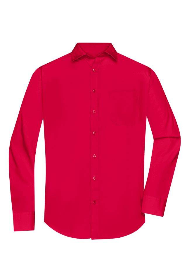Men's Shirt Longsleeve Poplin Klassisches Shirt aus pflegeleichtem Mischgewebe rot, Gr. M