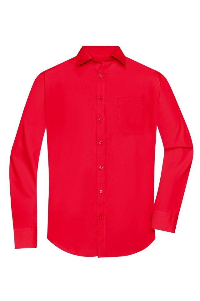 Men's Shirt Longsleeve Poplin Klassisches Shirt aus pflegeleichtem Mischgewebe rot, Gr. XXL