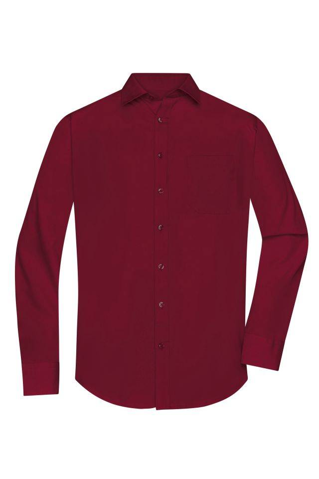 Men's Shirt Longsleeve Poplin Klassisches Shirt aus pflegeleichtem Mischgewebe rot/weinrot, Gr. 4XL