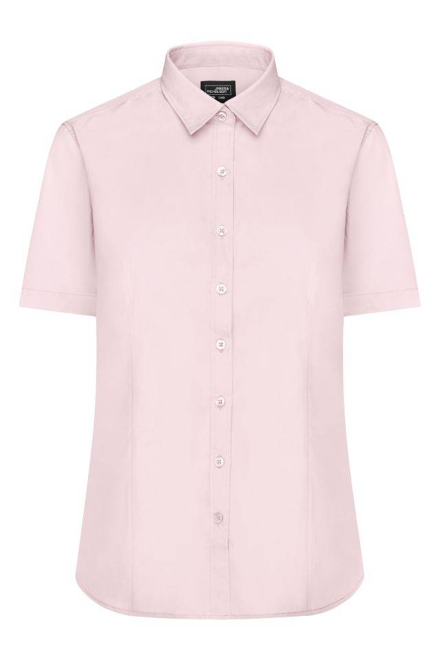 Ladies' Shirt Shortsleeve Poplin Klassisches Shirt aus pflegeleichtem Mischgewebe pink, Gr. S