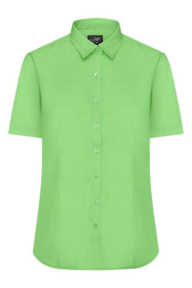 Ladies' Shirt Shortsleeve Poplin Klassisches Shirt aus pflegeleichtem Mischgewebe grün, Gr. XL
