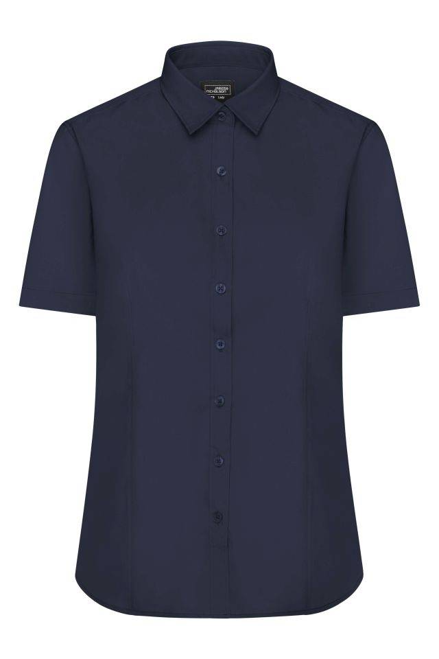 Ladies' Shirt Shortsleeve Poplin Klassisches Shirt aus pflegeleichtem Mischgewebe blau, Gr. XS