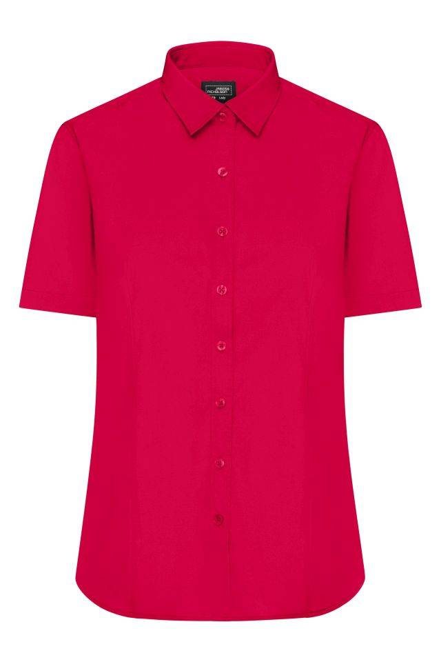 Ladies' Shirt Shortsleeve Poplin Klassisches Shirt aus pflegeleichtem Mischgewebe rot, Gr. 3XL