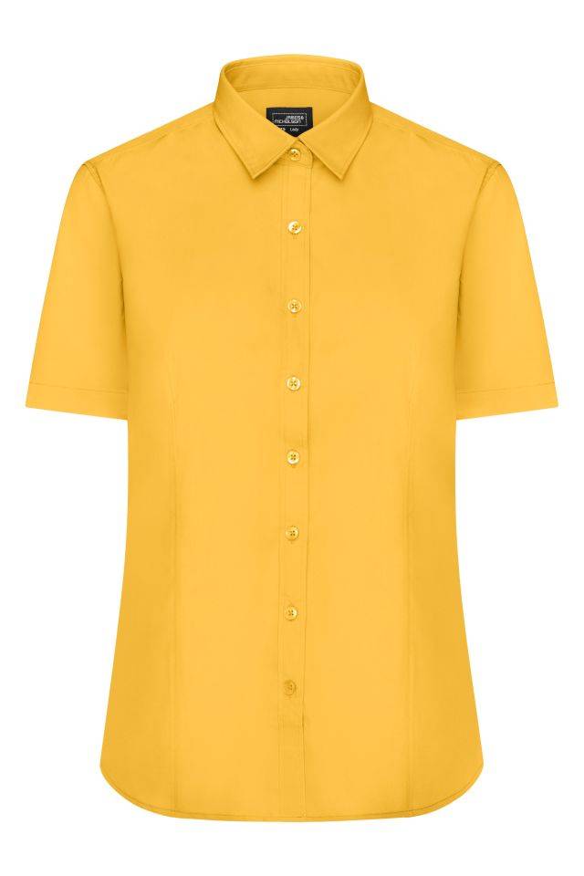 Ladies' Shirt Shortsleeve Poplin Klassisches Shirt aus pflegeleichtem Mischgewebe gelb, Gr. XL