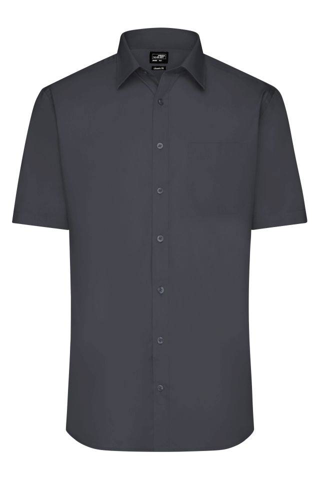 Men's Shirt Shortsleeve Poplin Klassisches Shirt aus pflegeleichtem Mischgewebe grau, Gr. 3XL